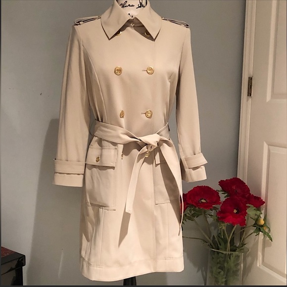 Stunning St. John Double Breasted Trench Sz 2 PRISTINE - Picture 1 of 6